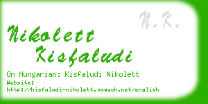 nikolett kisfaludi business card